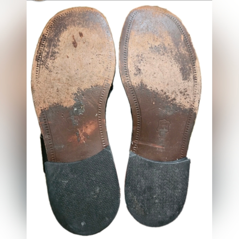 Tommy Bahama Vintage Black Leather Fisherman Slides – Men's Size 10 - Picture 3 of 4